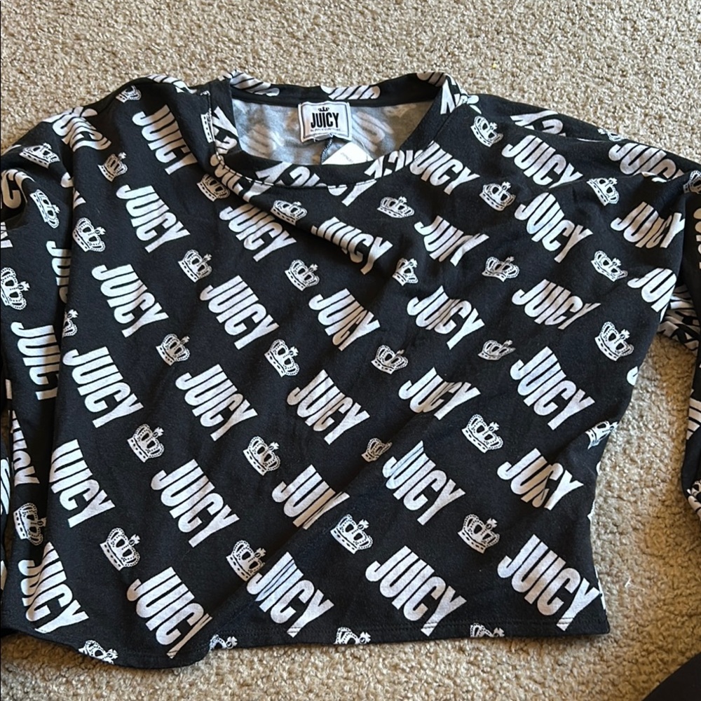 Juicy Couture Black and White Logo Sweatshirt - Picture 1 of 12